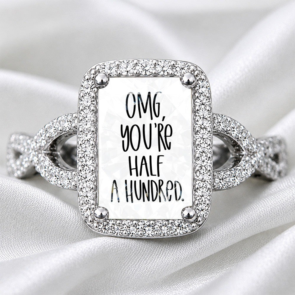 Witty Square Message Ring