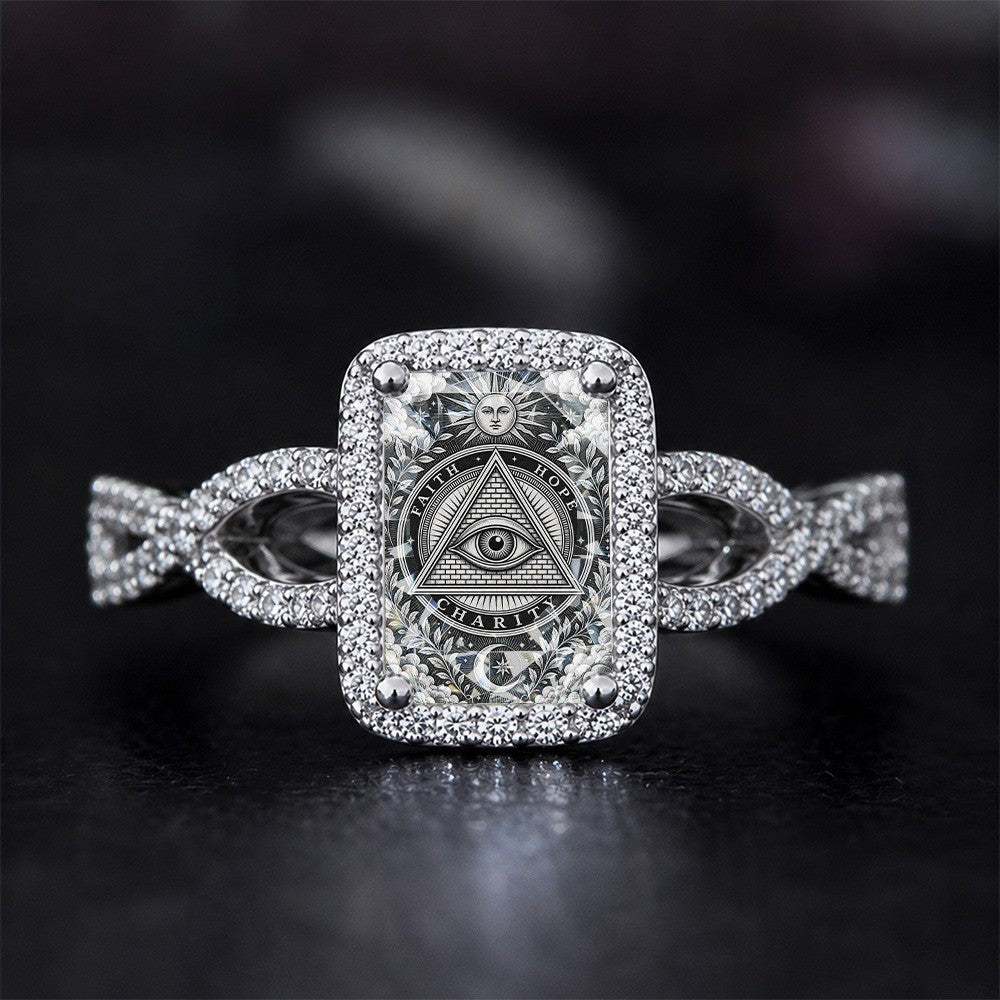 Square Eye of Providence Ring
