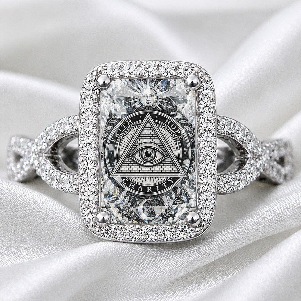 Square Eye of Providence Ring