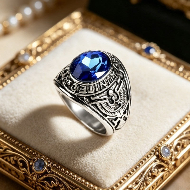 Eagle Crest Crystal Statement Ring