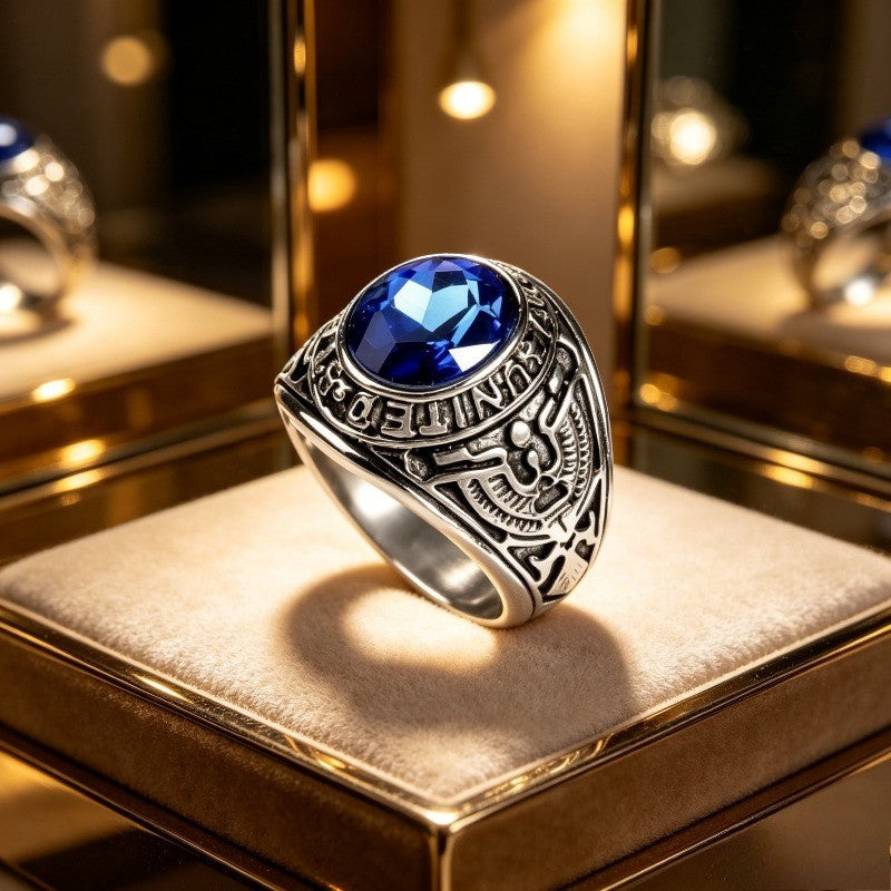 Eagle Crest Crystal Statement Ring