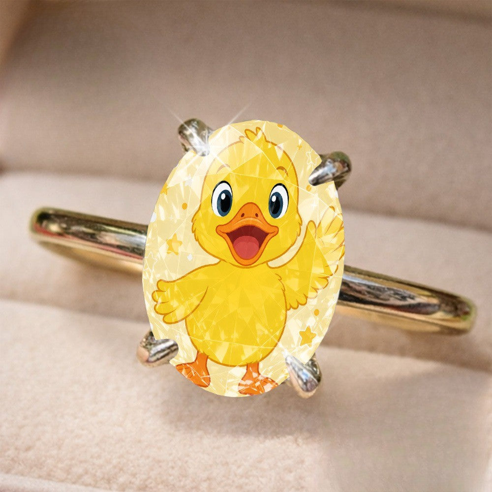 Yellow Duck Oval Ring