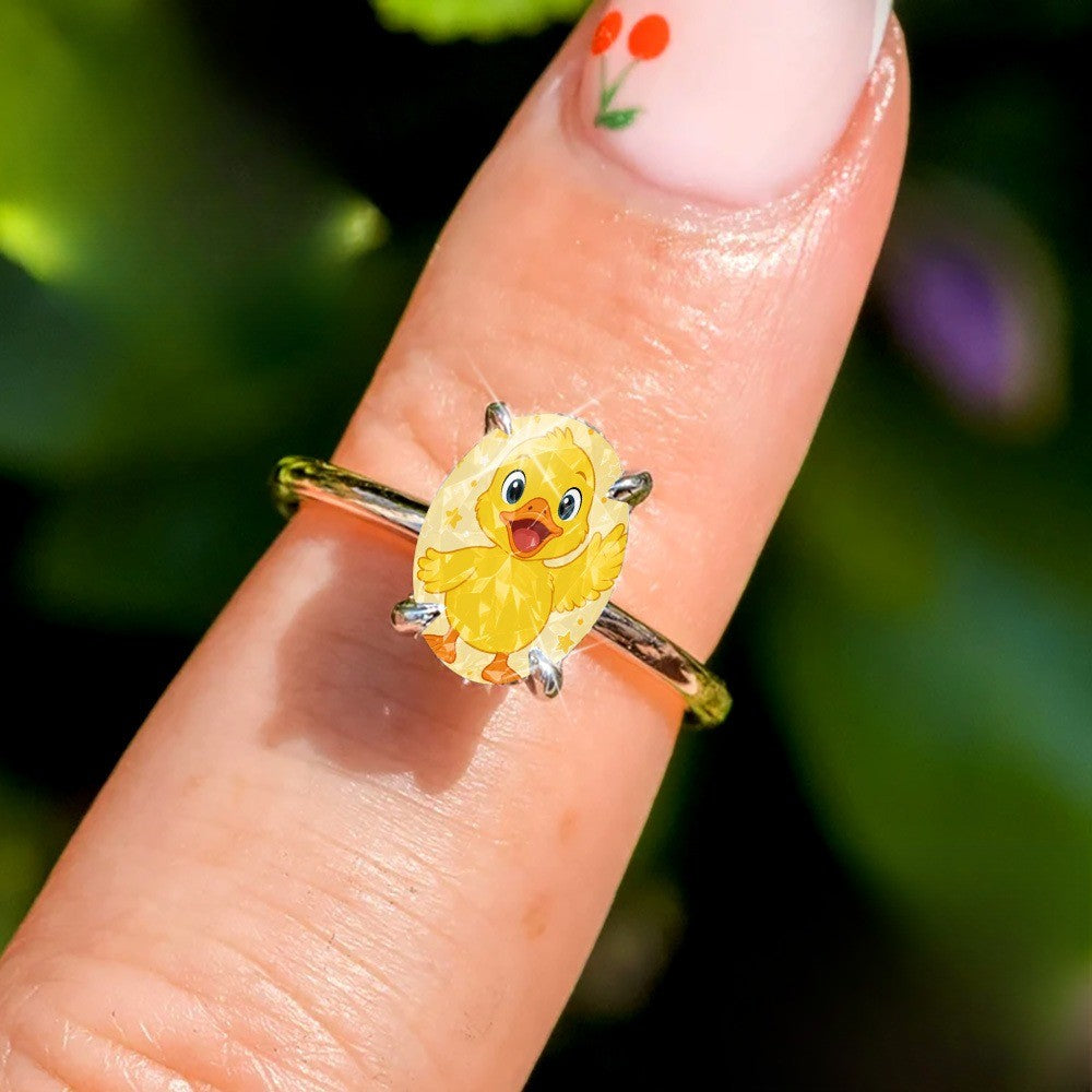 Yellow Duck Oval Ring