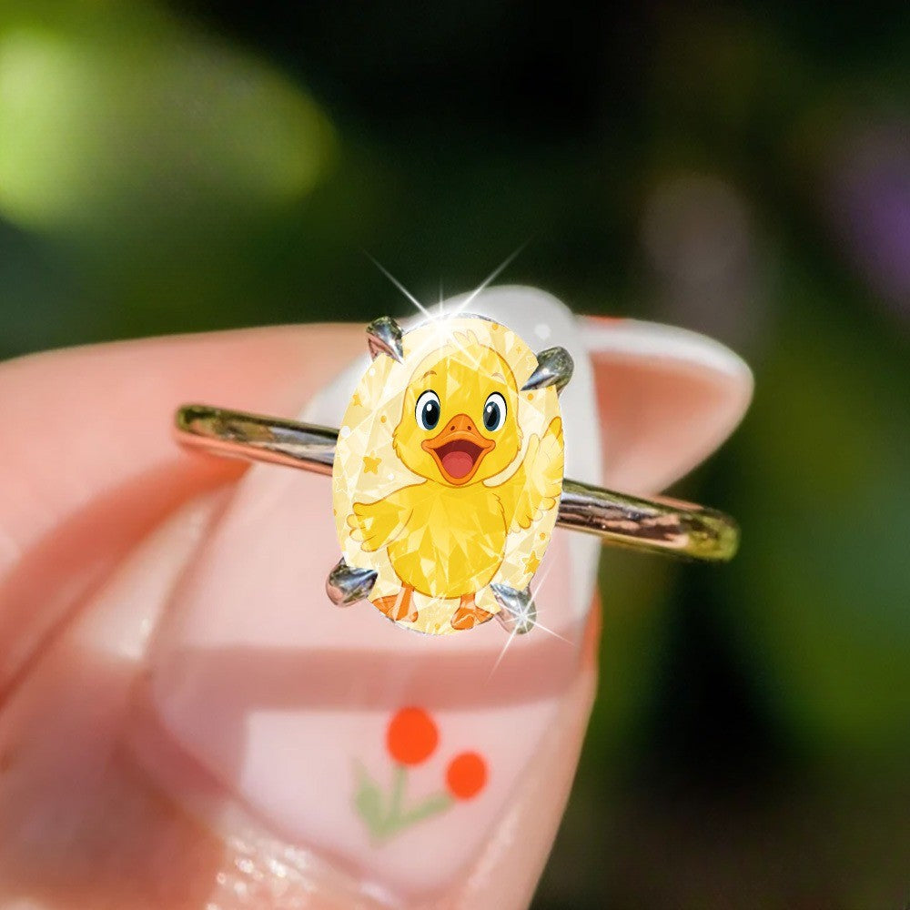 Yellow Duck Oval Ring