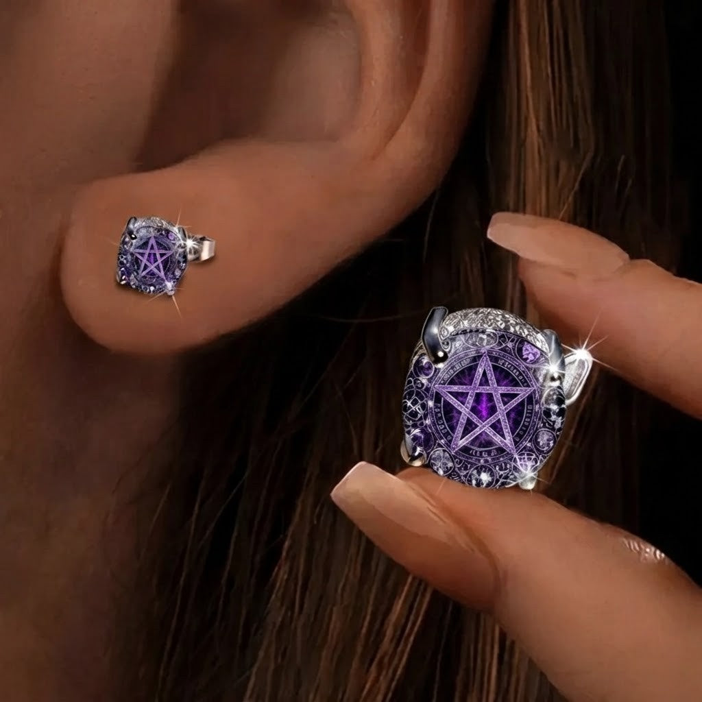 Purple Star Crystal Earrings