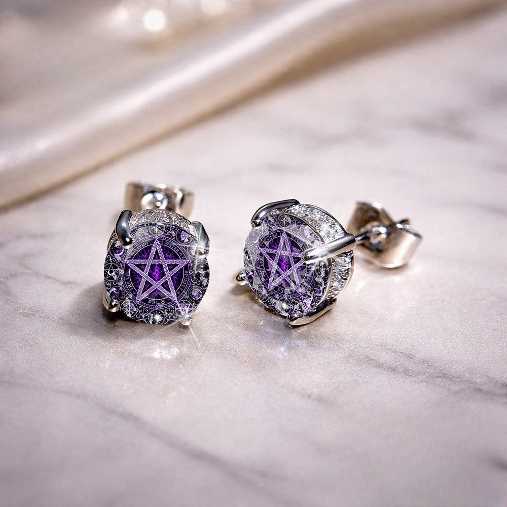 Purple Star Crystal Earrings