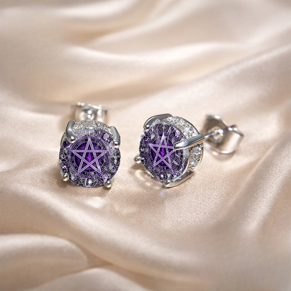 Purple Star Crystal Earrings