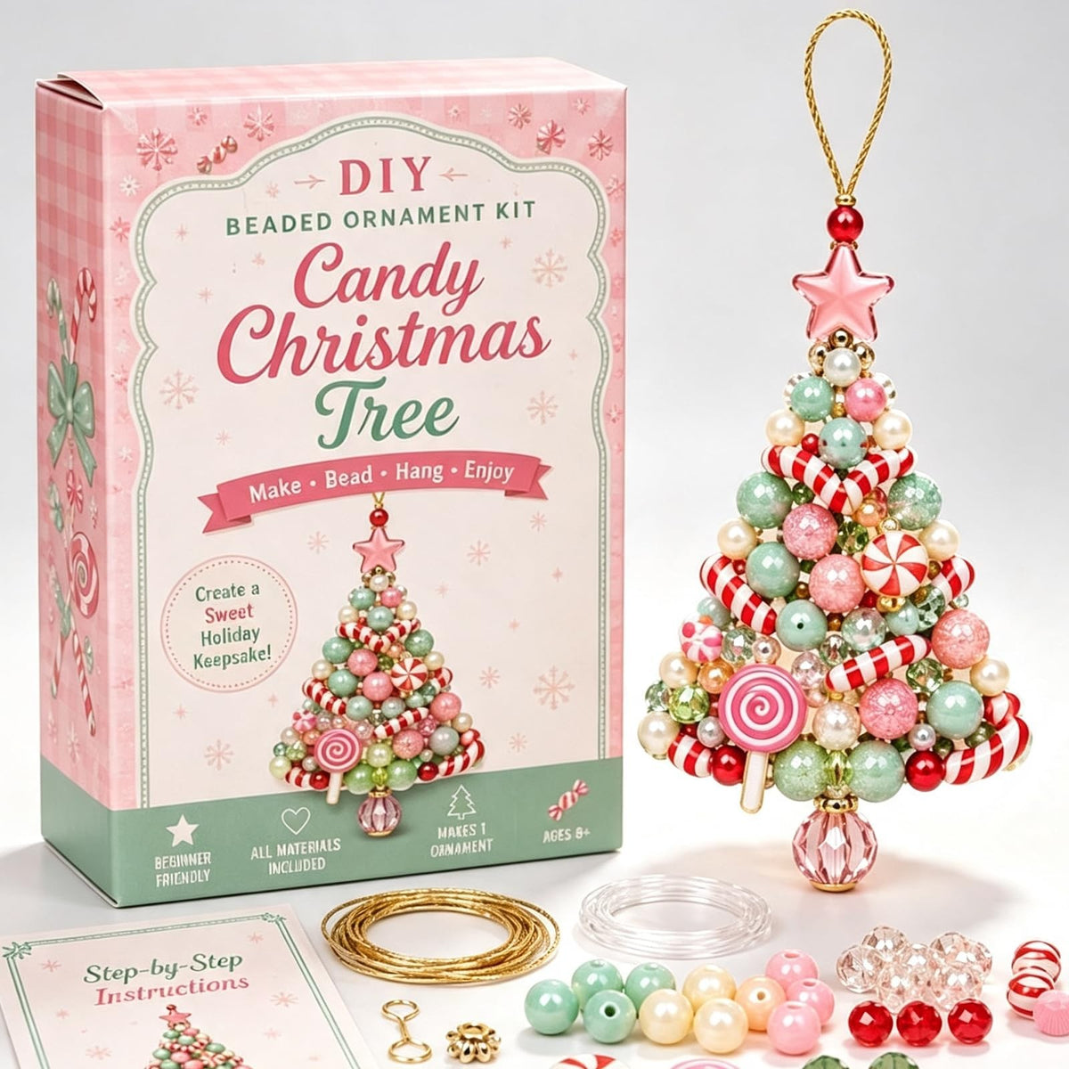Beaded Christmas Tree Ornament Kit
