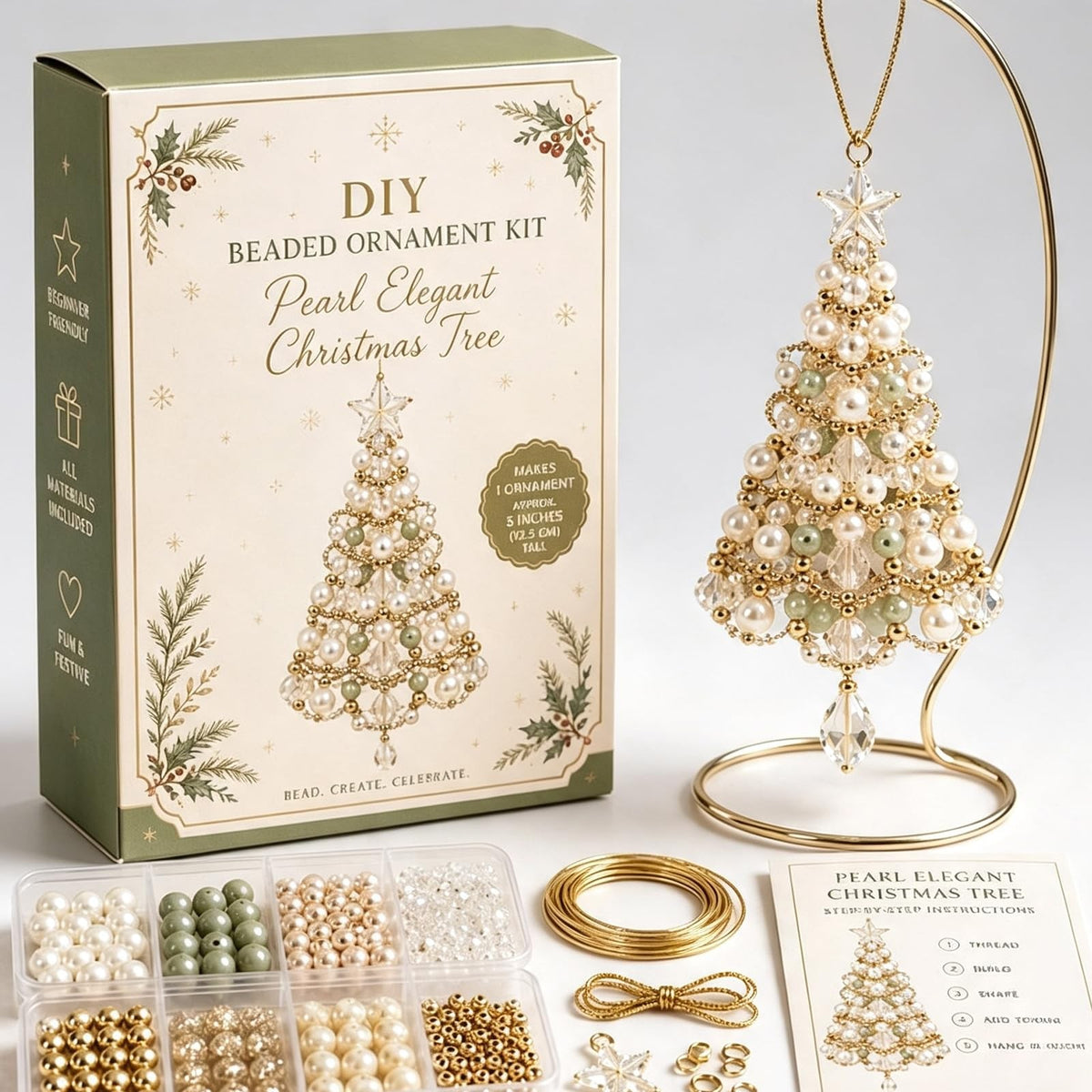Beaded Christmas Tree Ornament Kit
