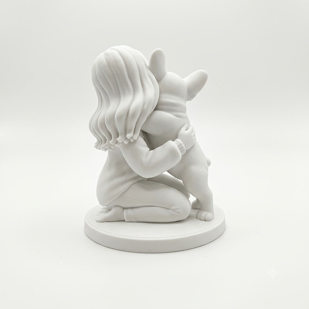 French Bulldog Hug Figurine