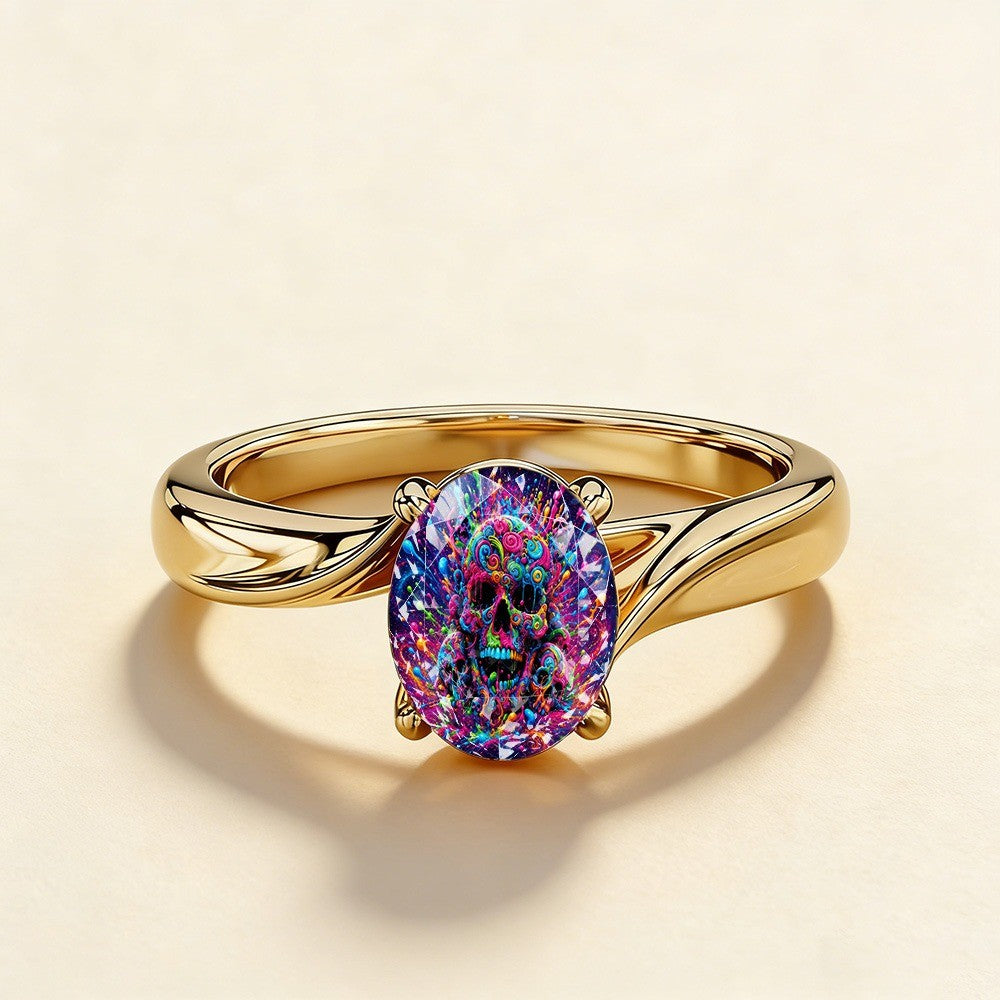 Colorful Skull Statement Ring
