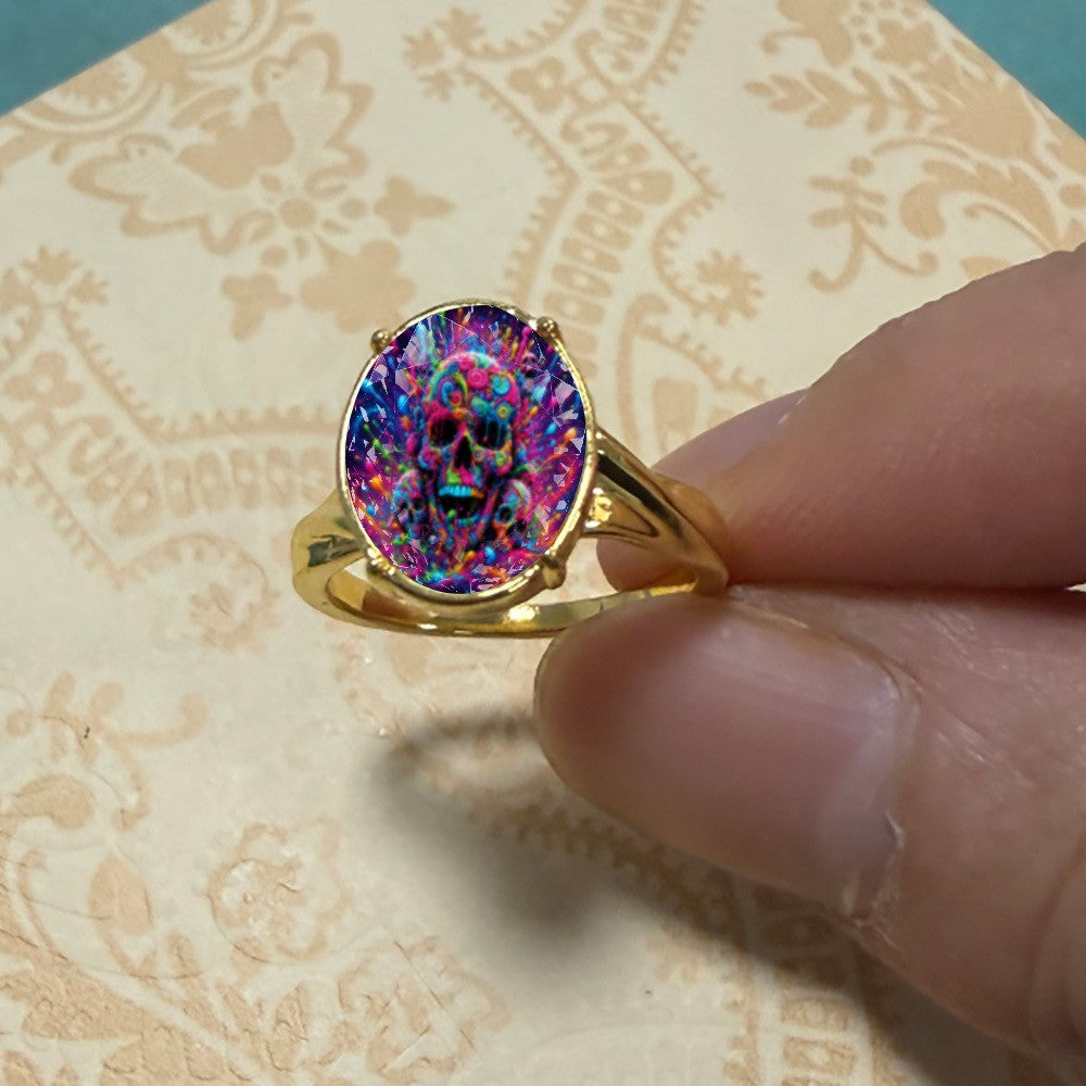 Colorful Skull Statement Ring