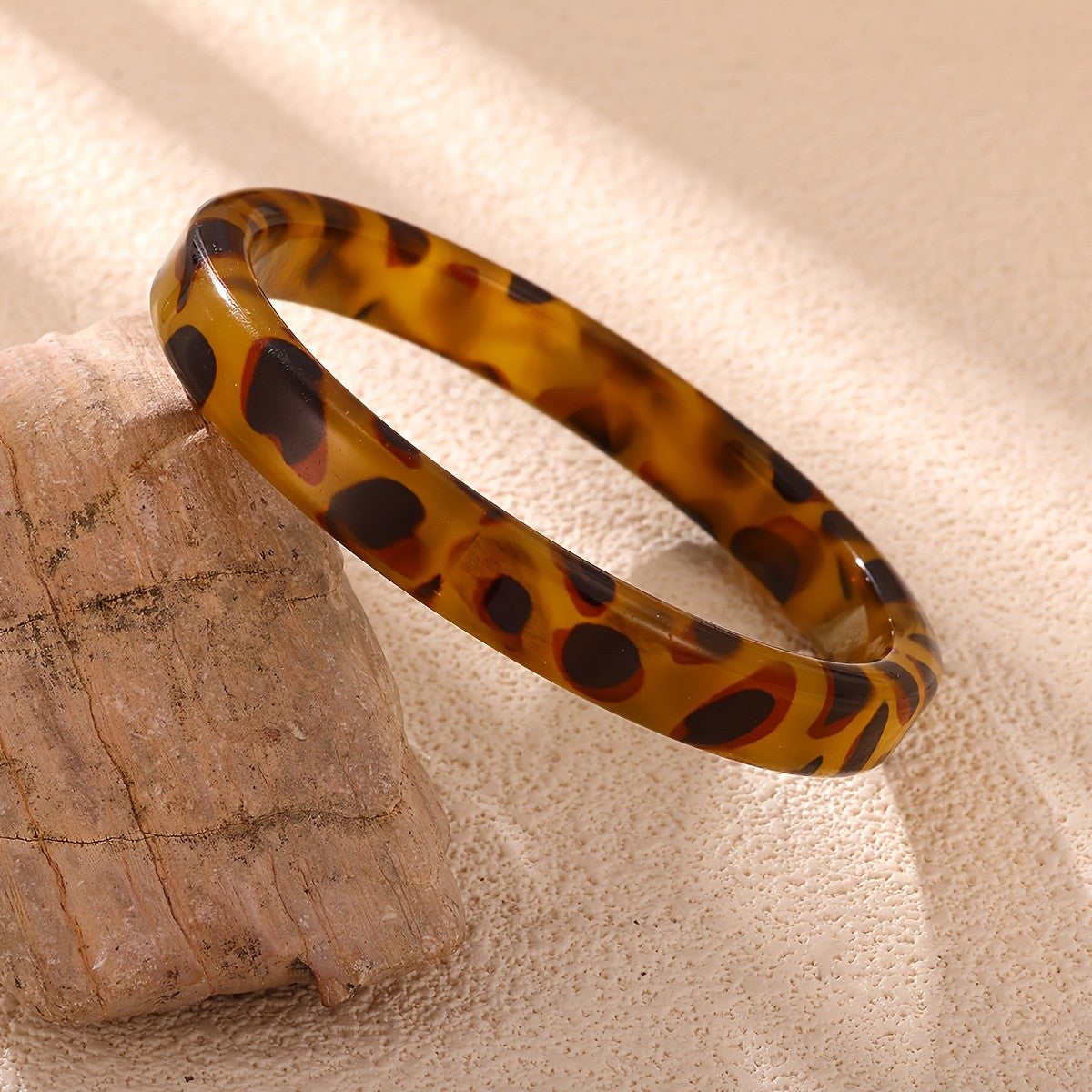 Leopard Print Resin Bangle