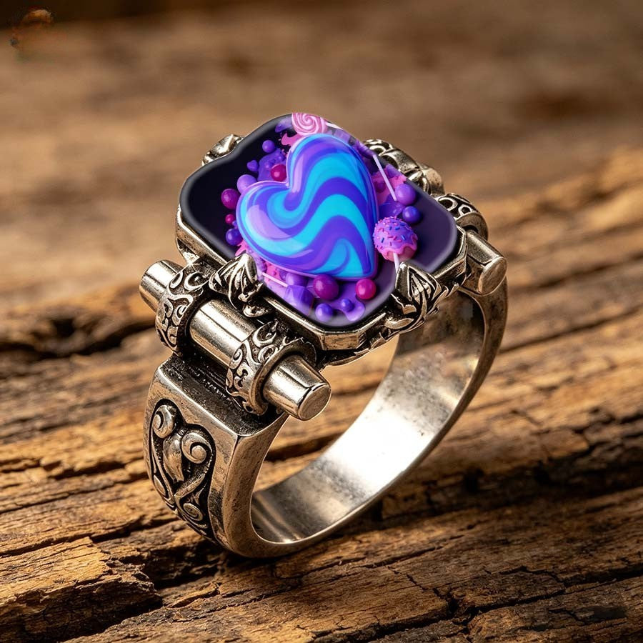 Swirl Heart Statement Ring