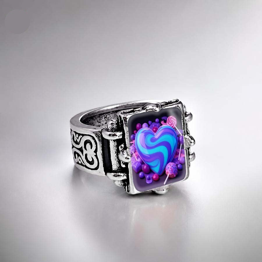 Swirl Heart Statement Ring