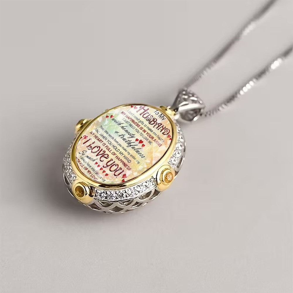 To My Husband Message Pendant Necklace