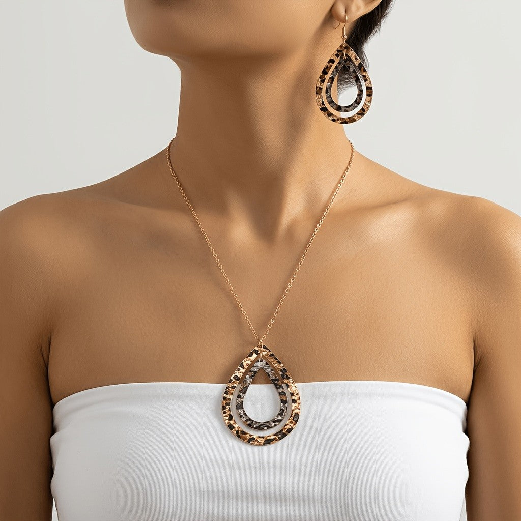 Leopard Teardrop Jewelry Set