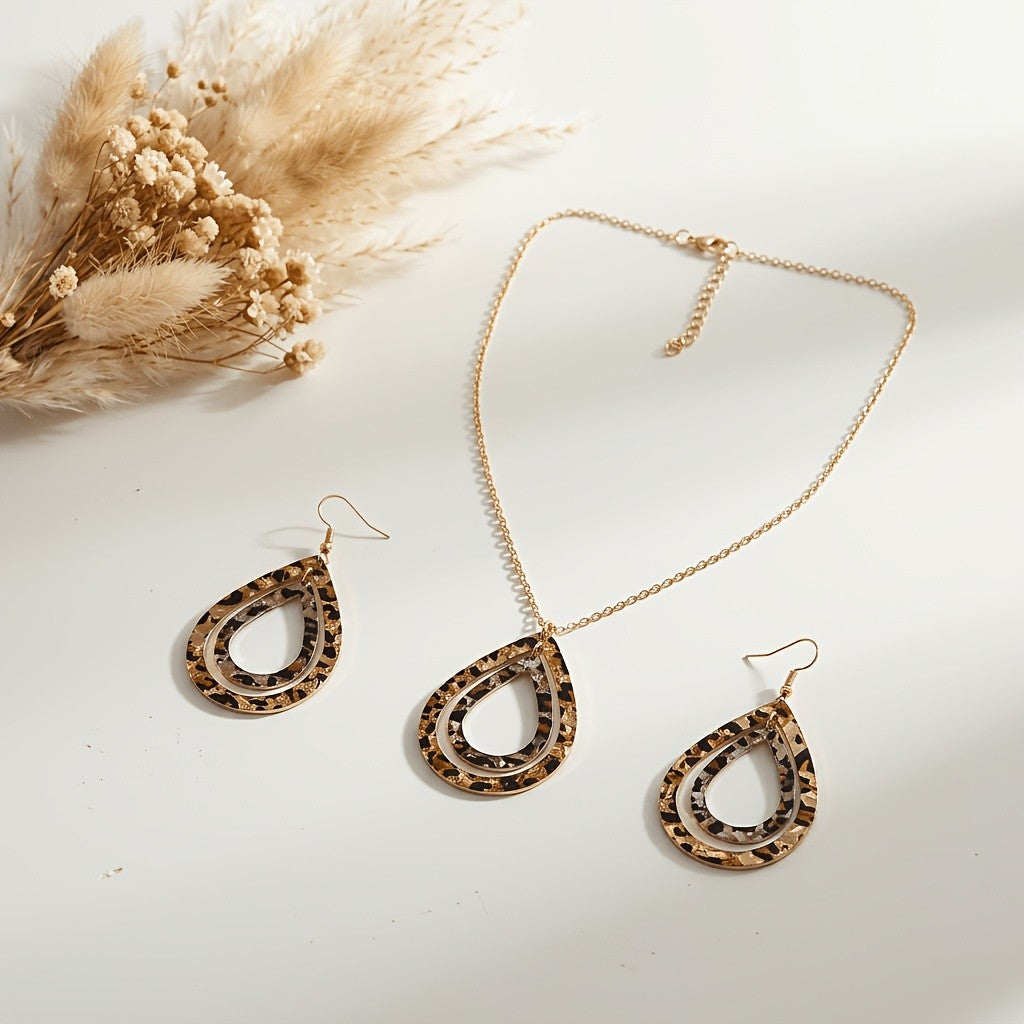 Leopard Teardrop Jewelry Set