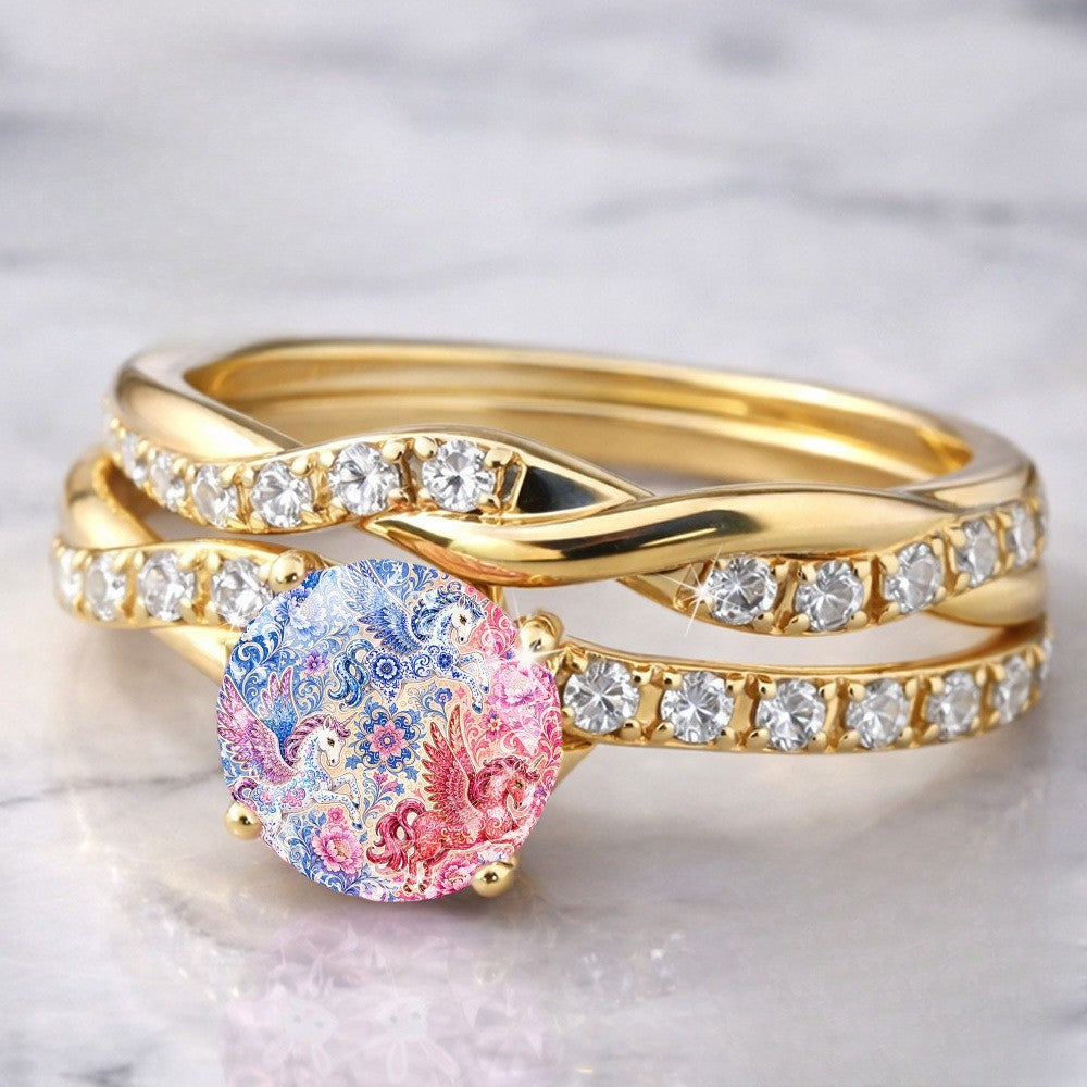 Colorful Pegasus Twisted Ring