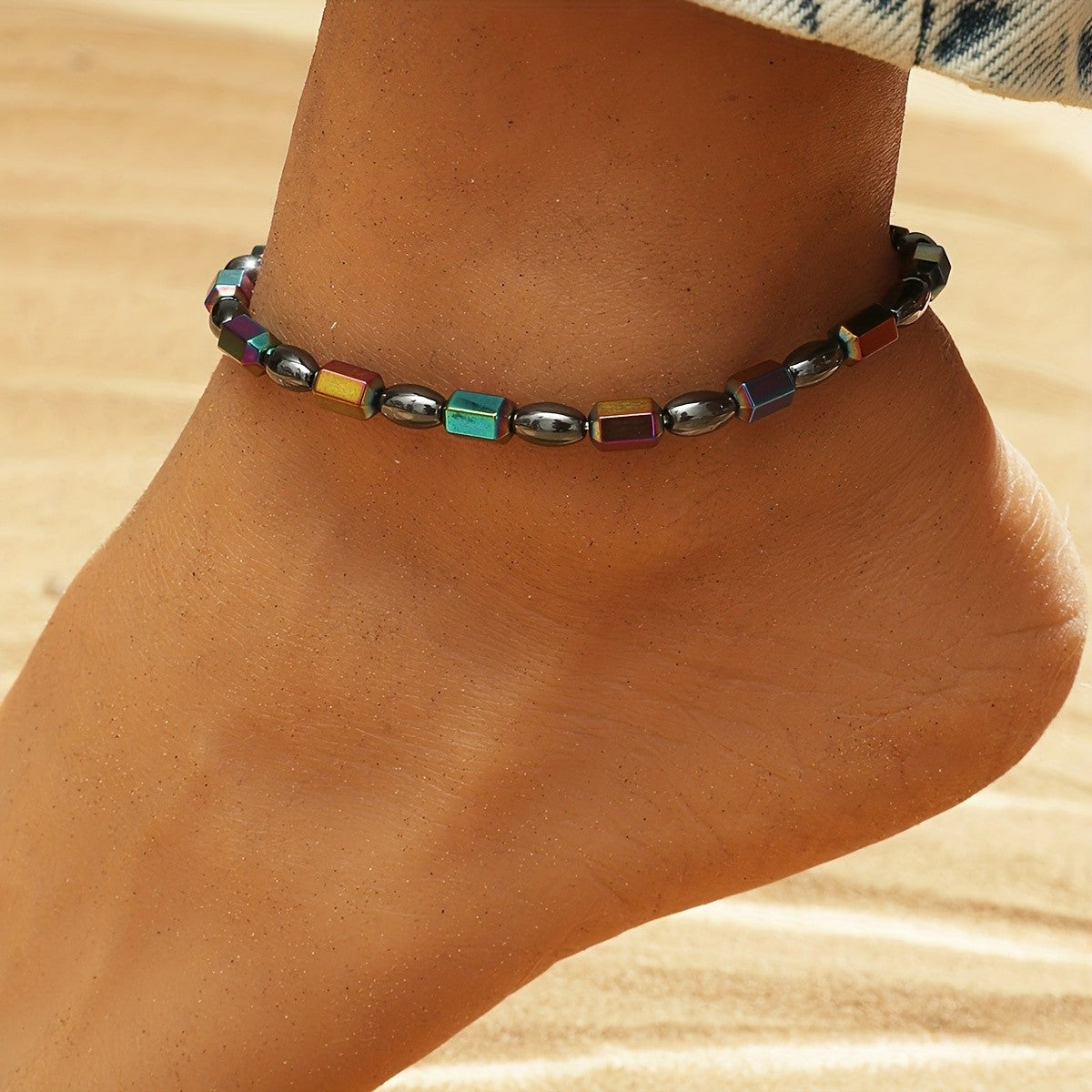 Colorful Square Bead Anklet