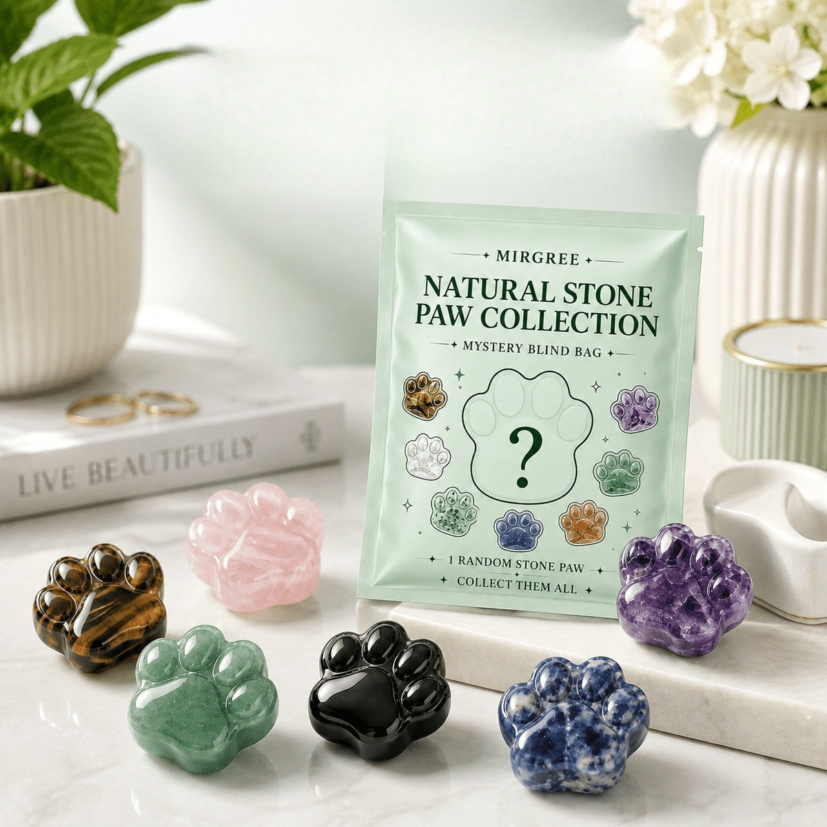 Natural Stone Paw Figurine