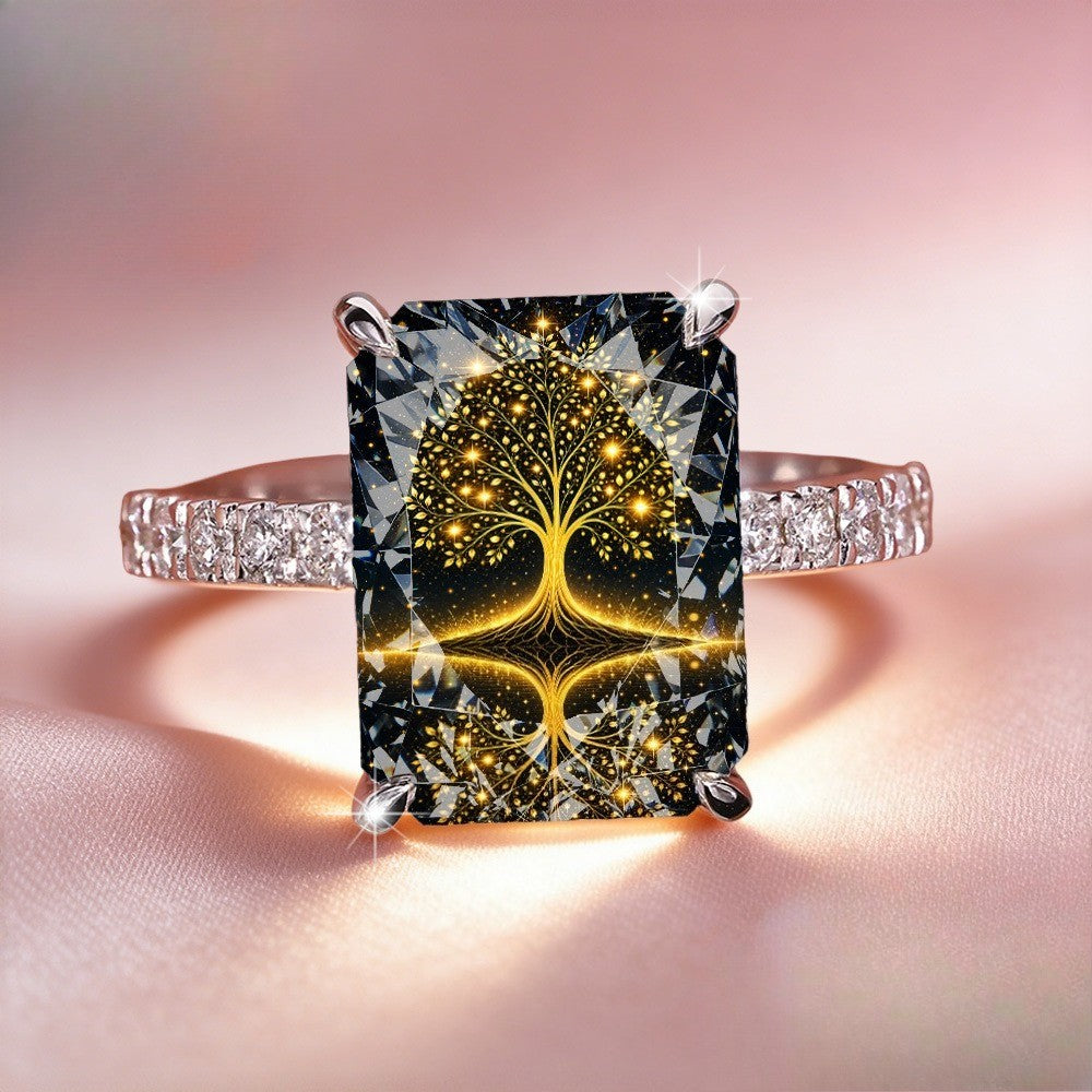 Golden Tree of Life Square Ring
