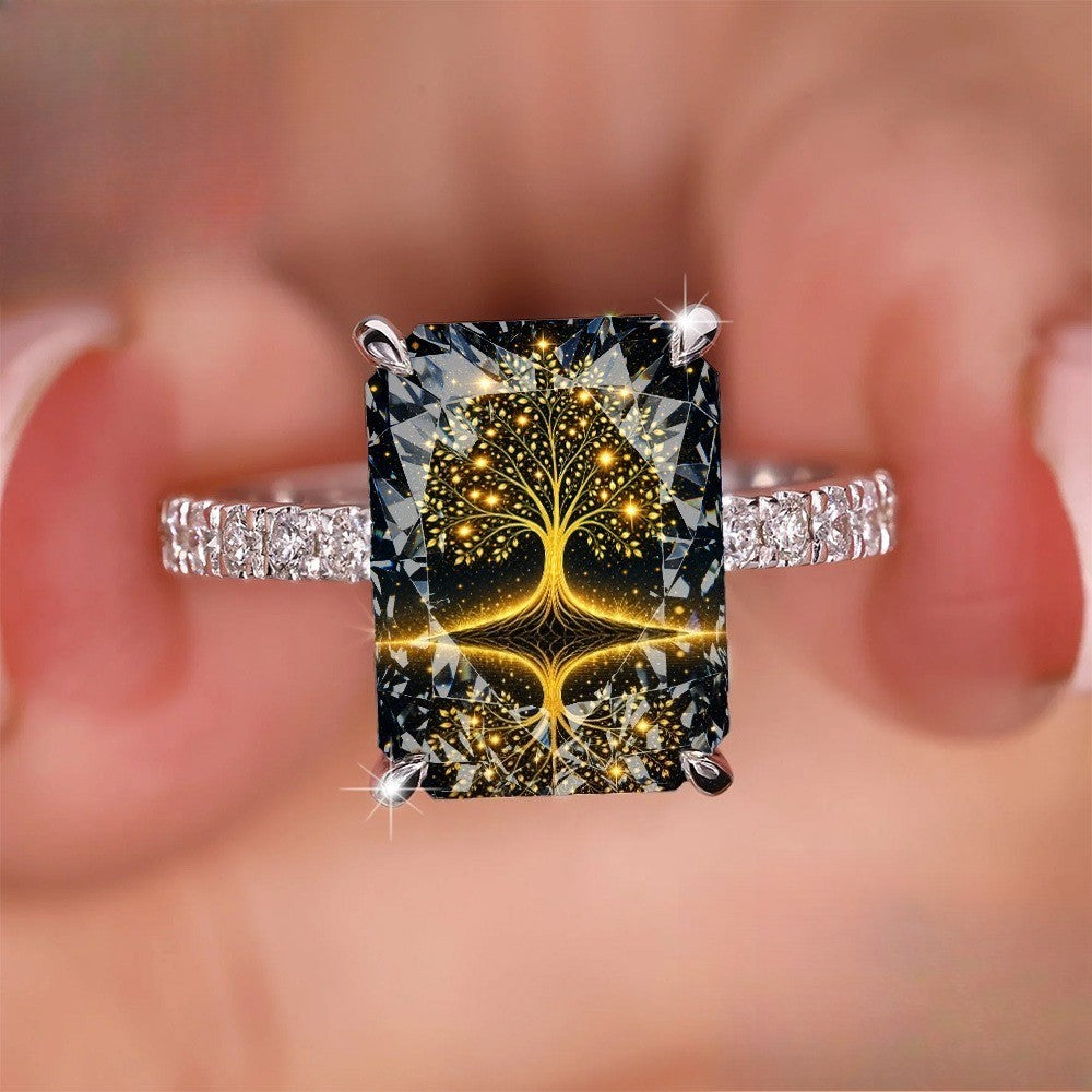 Golden Tree of Life Square Ring