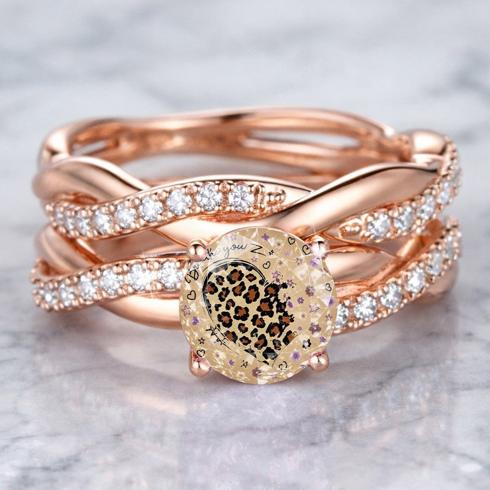 Leopard Heart Woven Band Ring