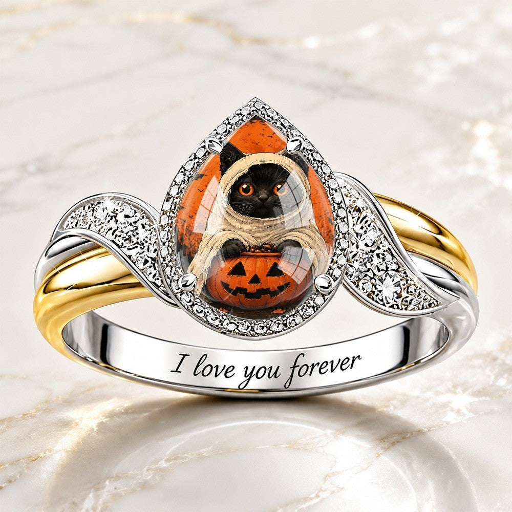 Mummy Cat Pumpkin Ring