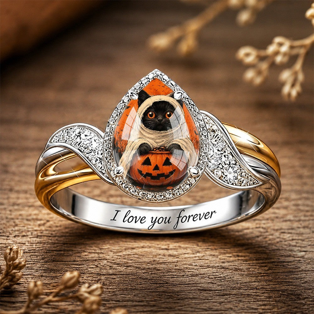 Mummy Cat Pumpkin Ring