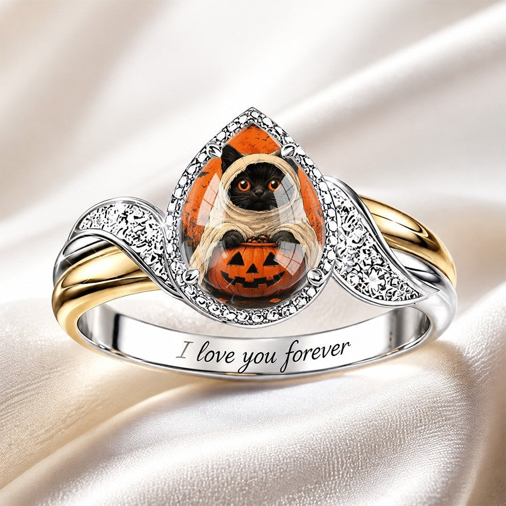 Mummy Cat Pumpkin Ring