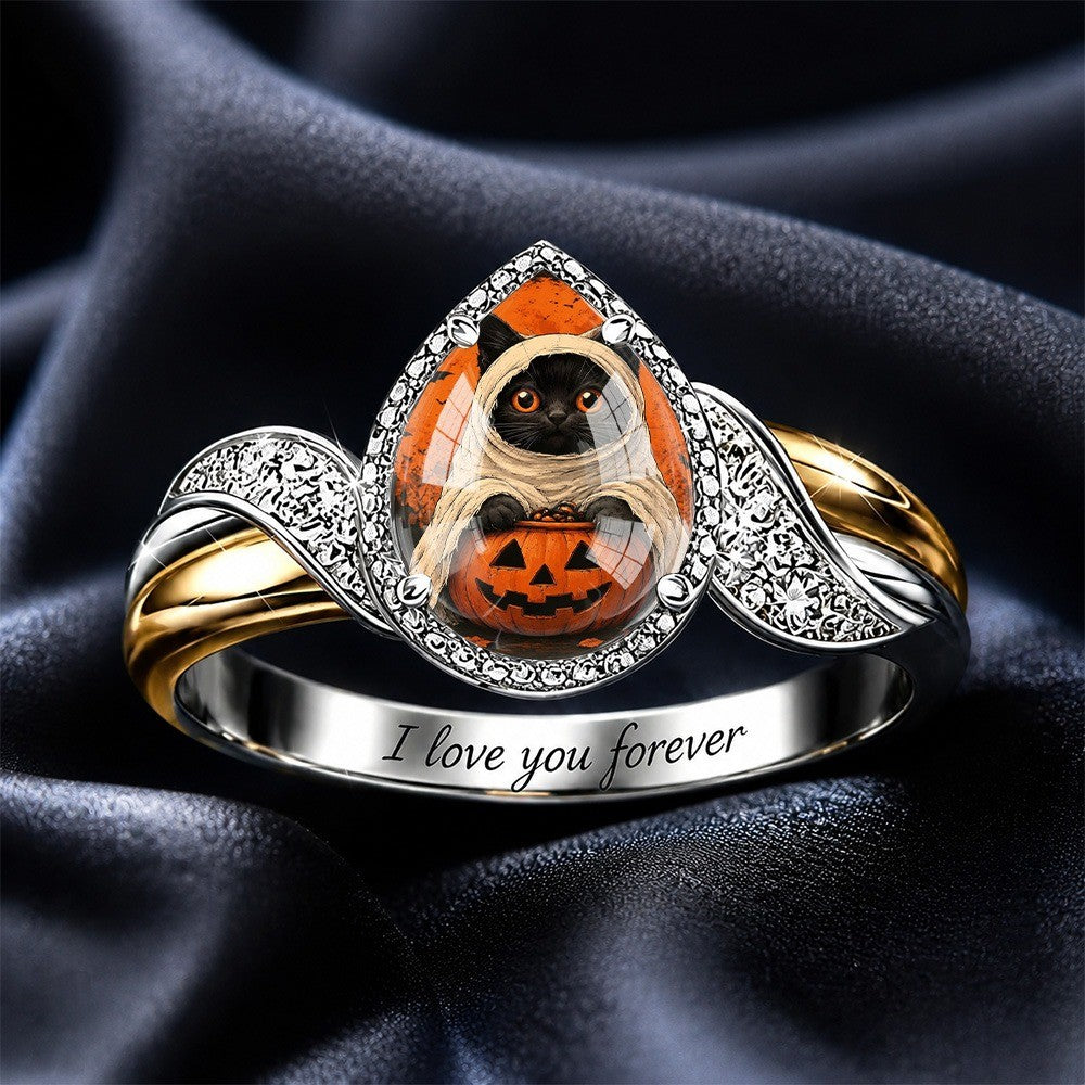 Mummy Cat Pumpkin Ring