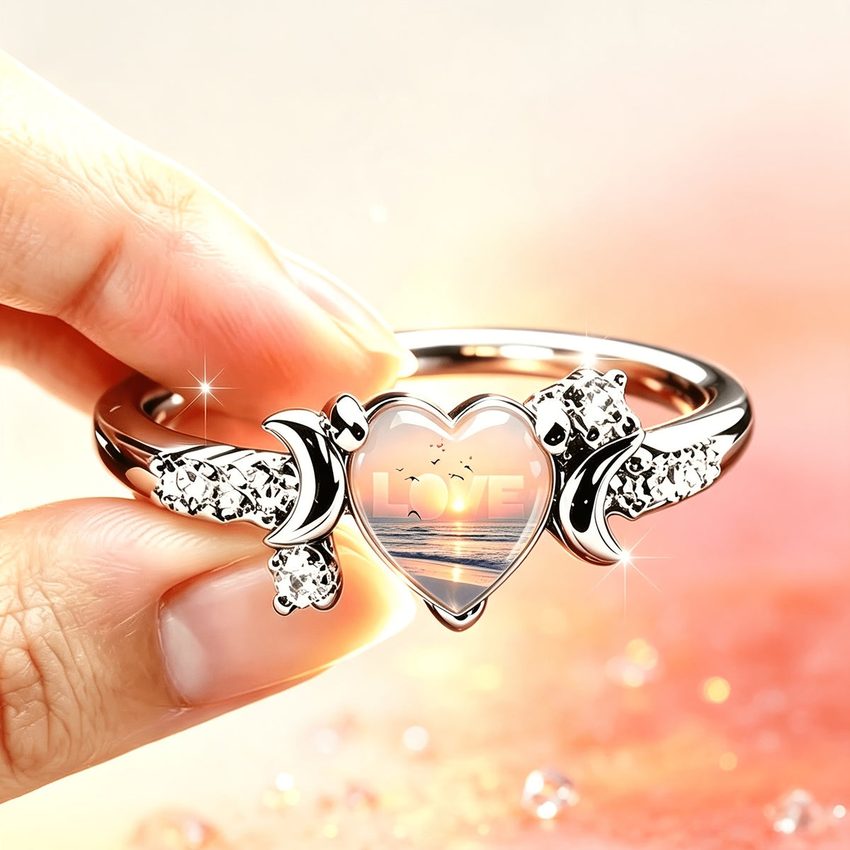 Sunset Beach Heart Ring
