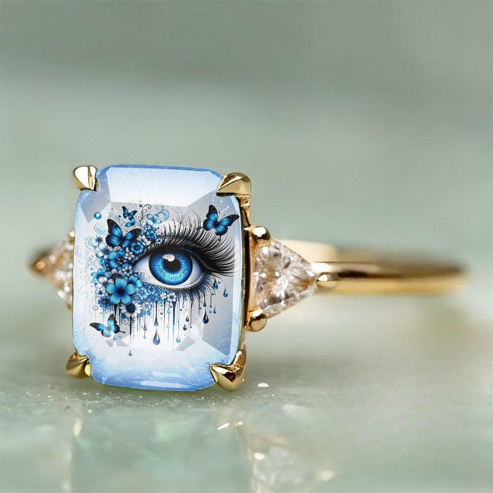 Blue Eye Square Ring