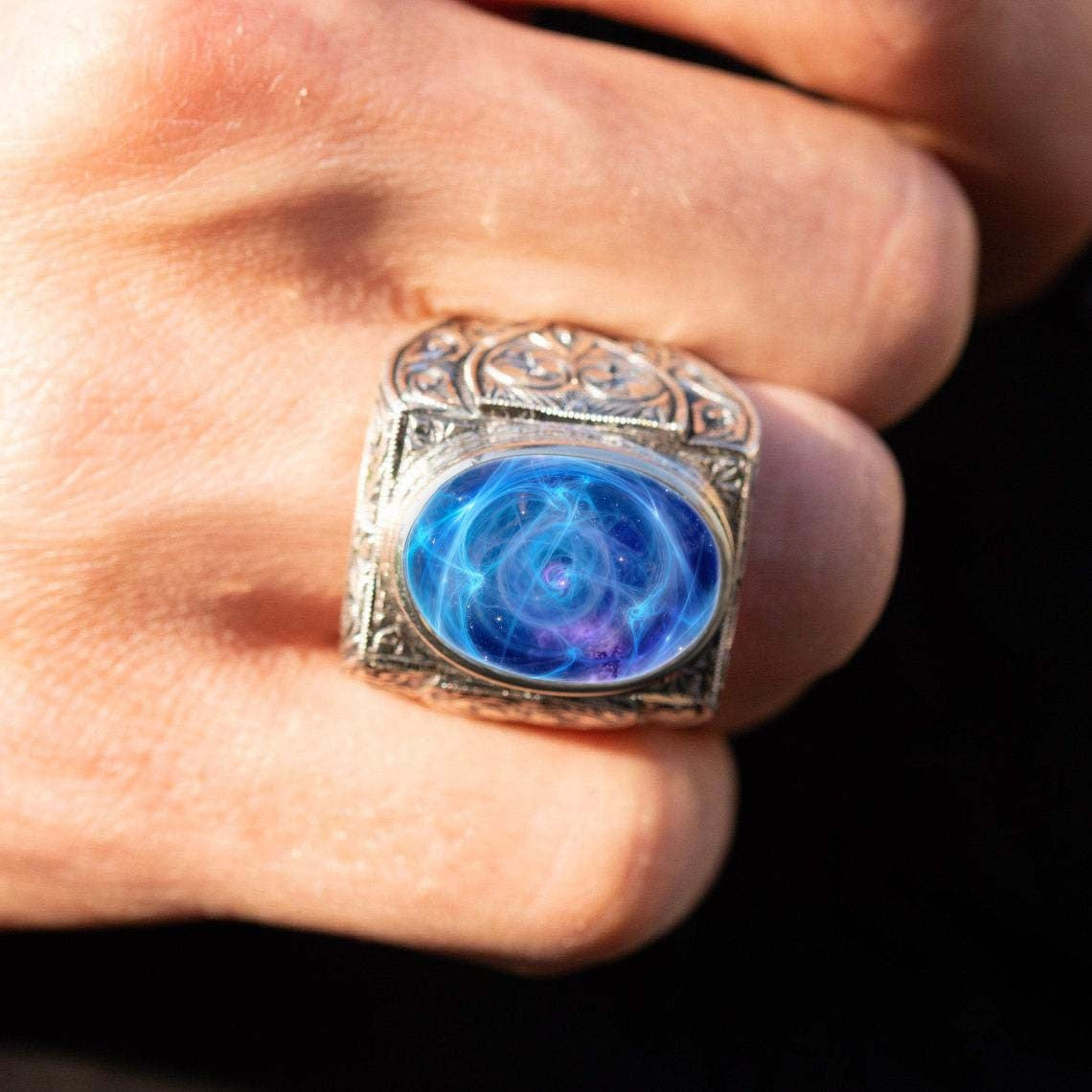 Blue Galaxy Statement Ring