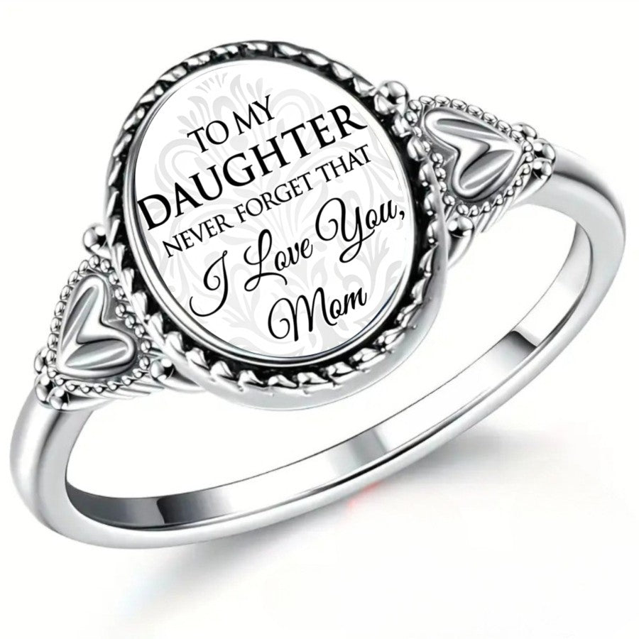 Engraved Message Oval Ring