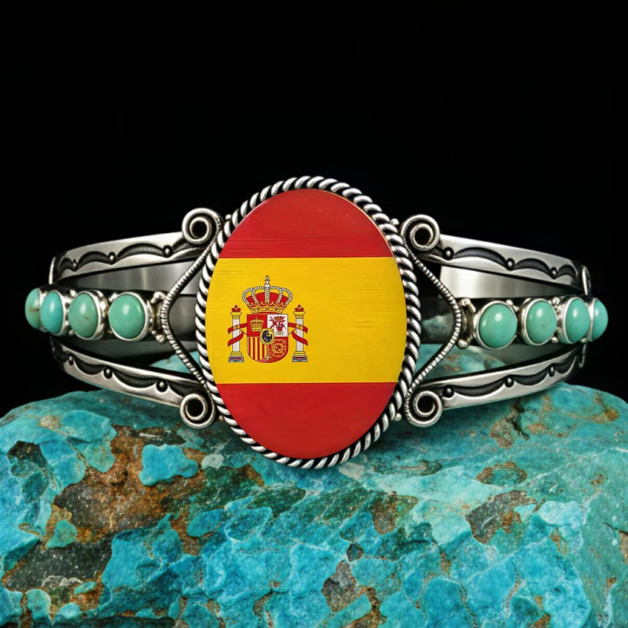 Spanish Flag Oval Ring