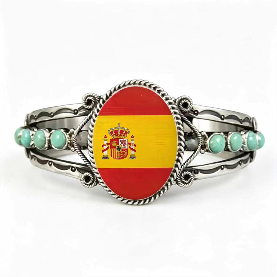 Spanish Flag Oval Ring