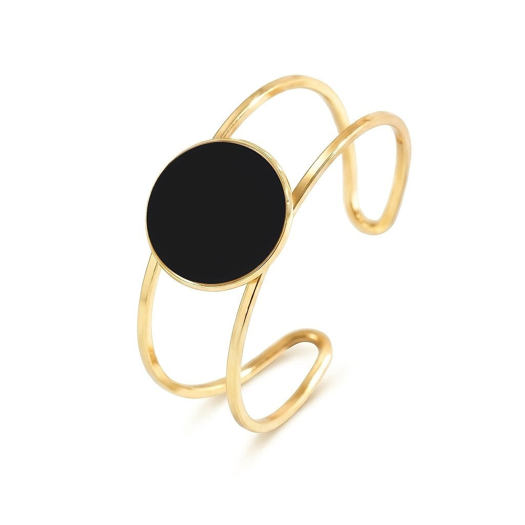 Amber Round Open Bangle Bracelet
