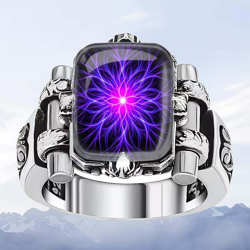 Purple Plasma Square Ring