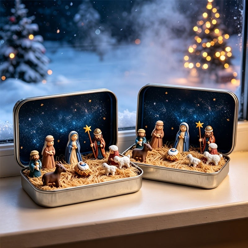 Starry Night Nativity Scene Set