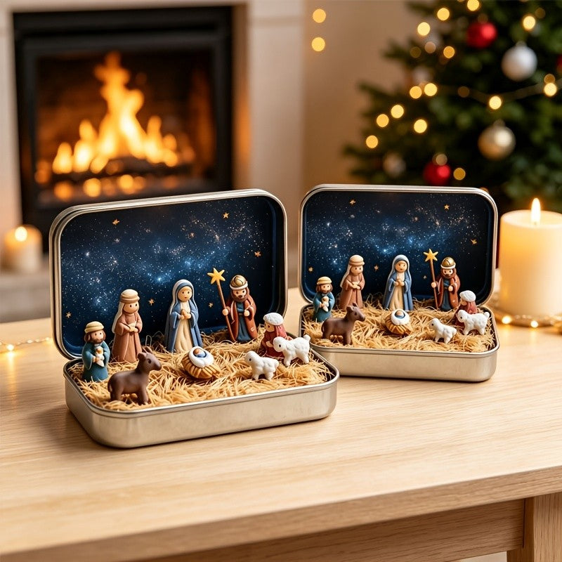 Starry Night Nativity Scene Set
