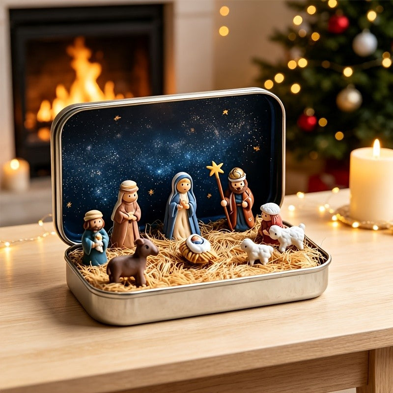 Starry Night Nativity Scene Set