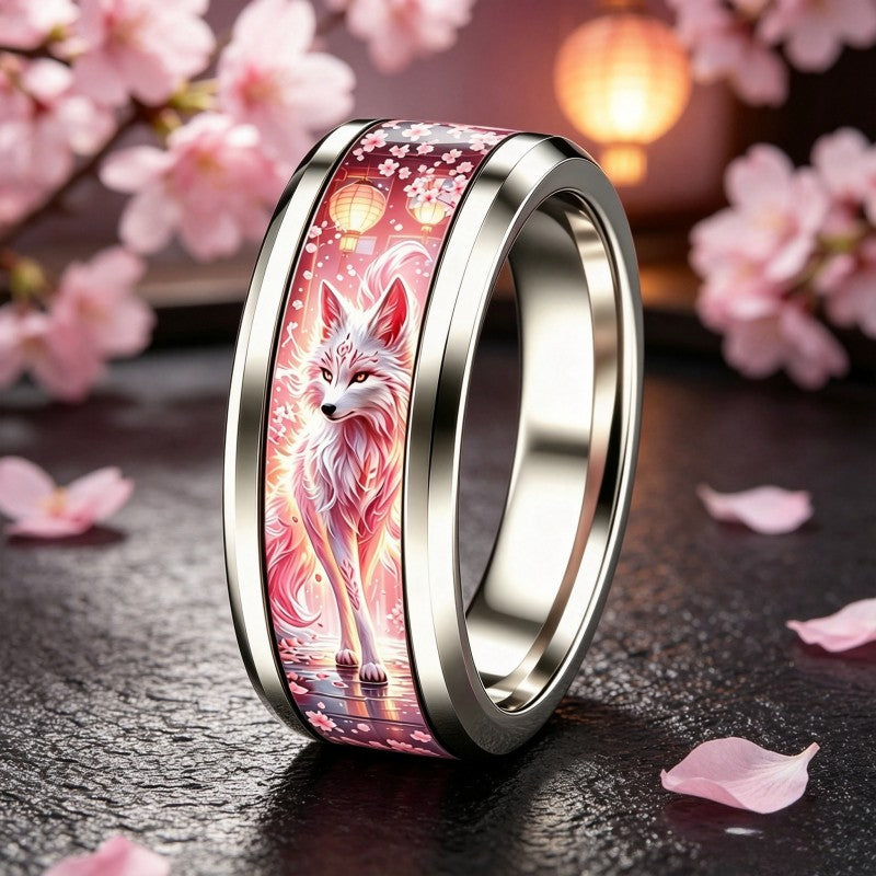 Pink Fox & Cherry Blossom Ring