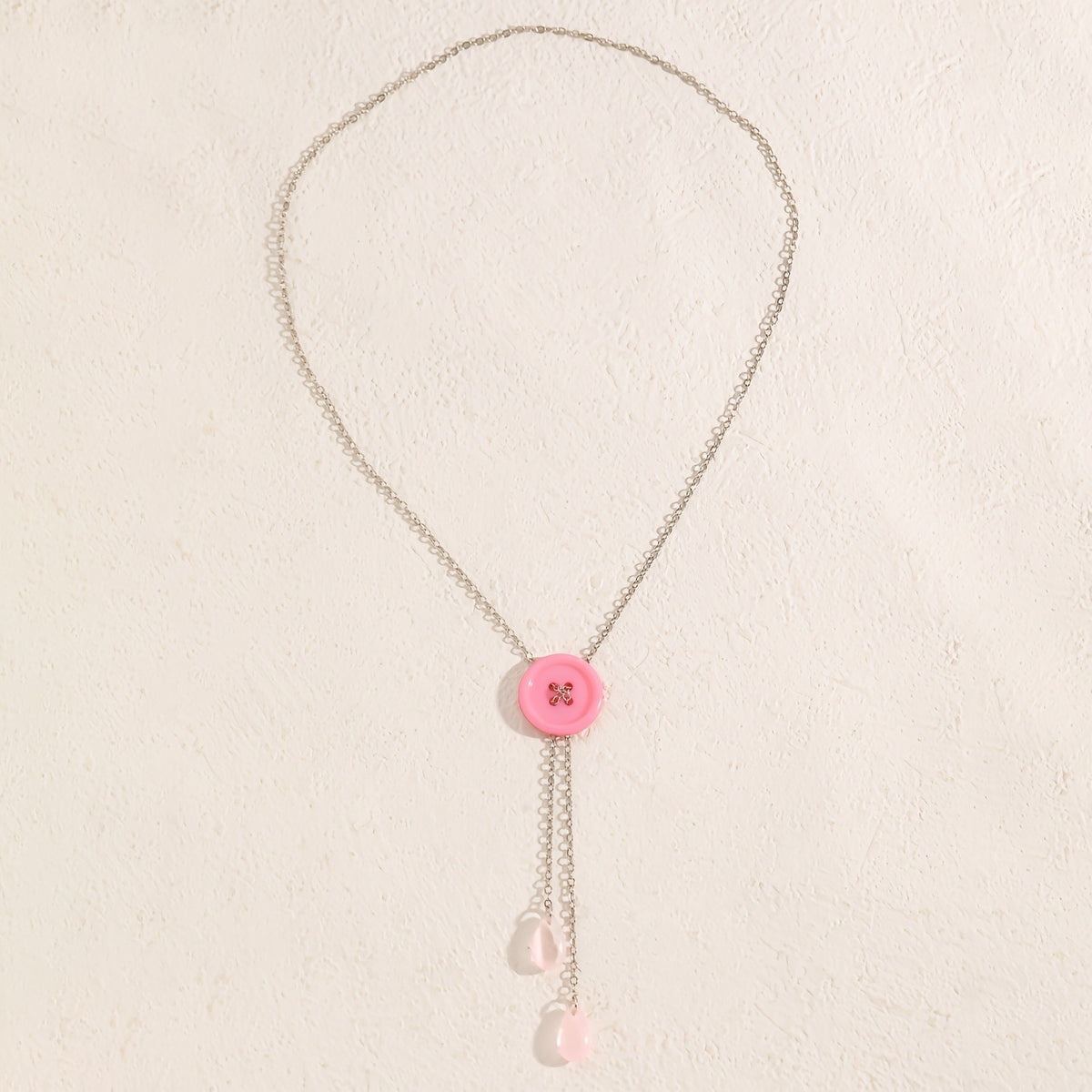 Button Double Drop Y-Necklace