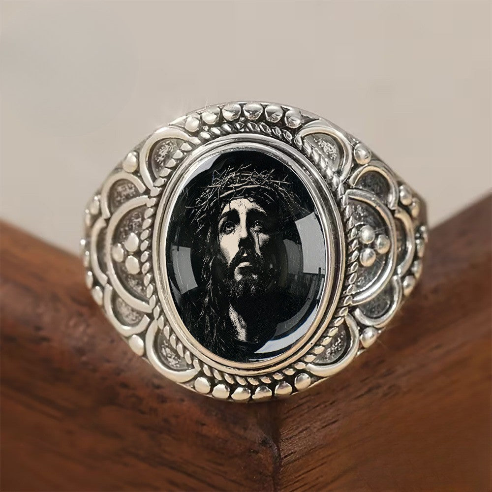 Ornate Oval Portrait Ring