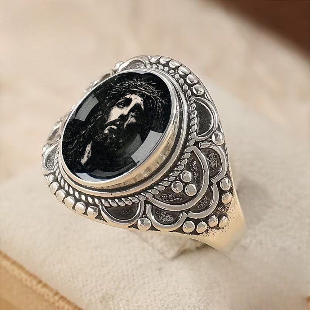 Ornate Oval Portrait Ring