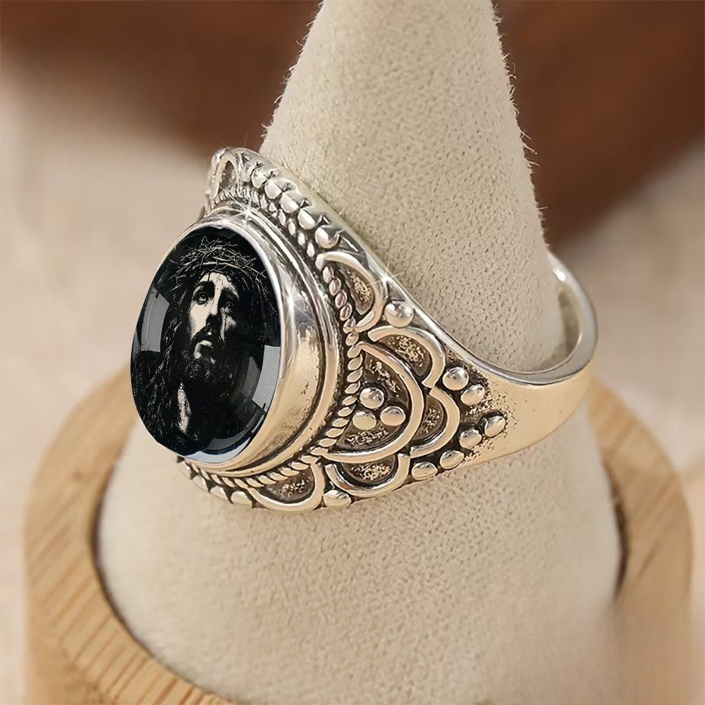 Ornate Oval Portrait Ring