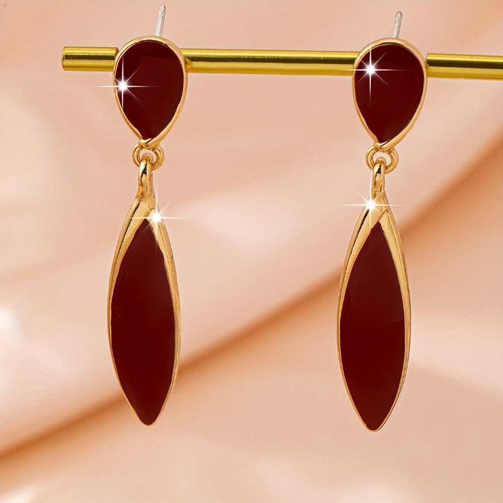 Red Marquise Drop Earrings