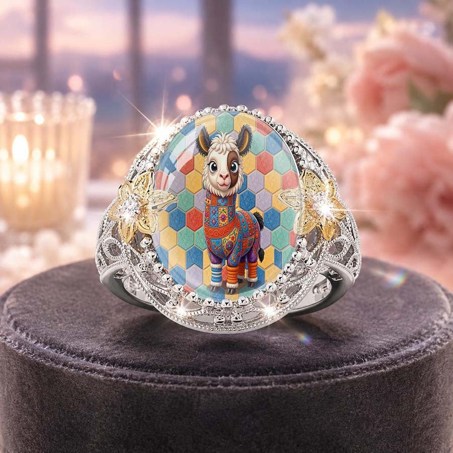 Colorful Llama Statement Ring